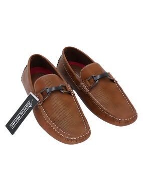 Aston Marc Mens Charter Driving Loafers Tan Slip On Bit Detail Size 9M